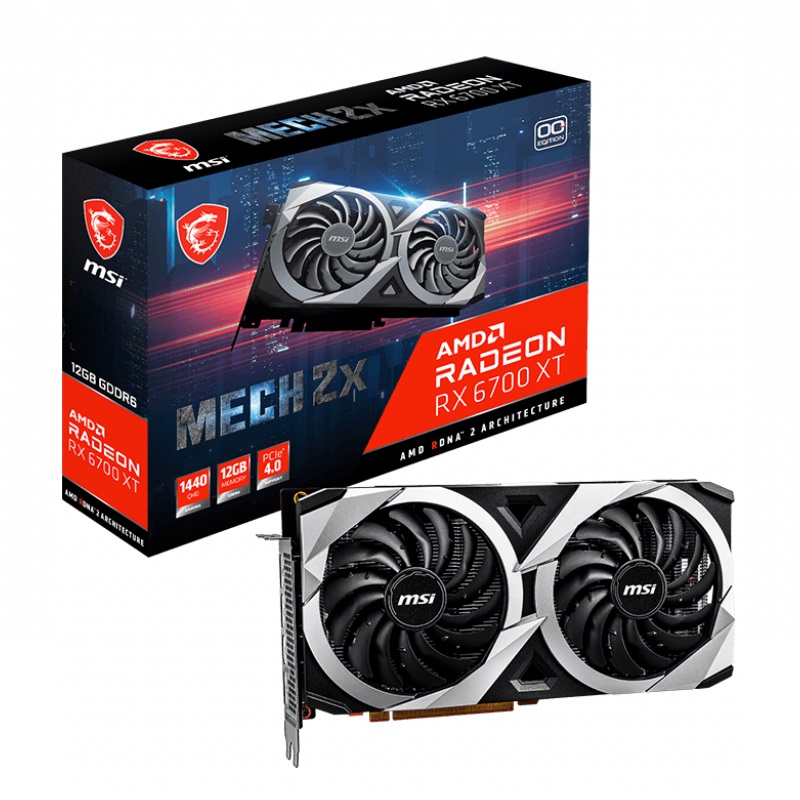 PLACA DE VIDEO 12GB RX6700 XT 16GBPS GDDR6 MSI MECH 2X REFUR